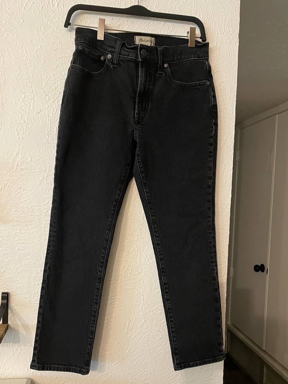 Madewell The Mid Rise Perfect Vintage Jean Black Straight Leg Size 27